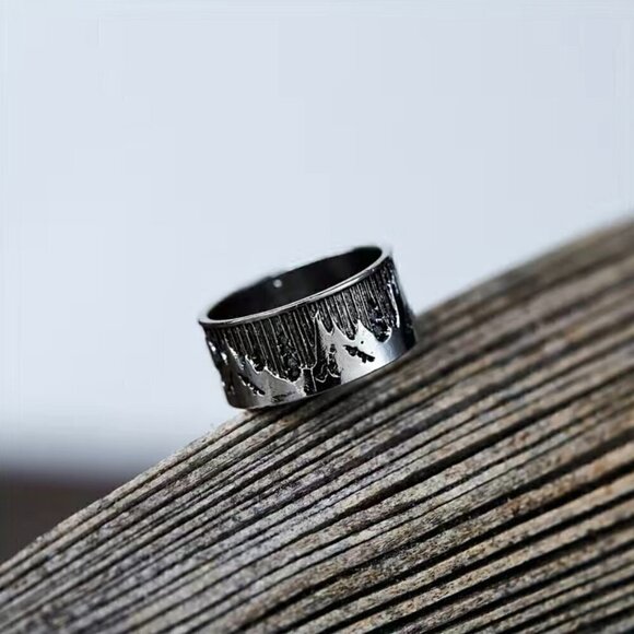 Boho Landscape / Nature and Moon Ring Funky and Chunky #752 - Picture 6 of 7